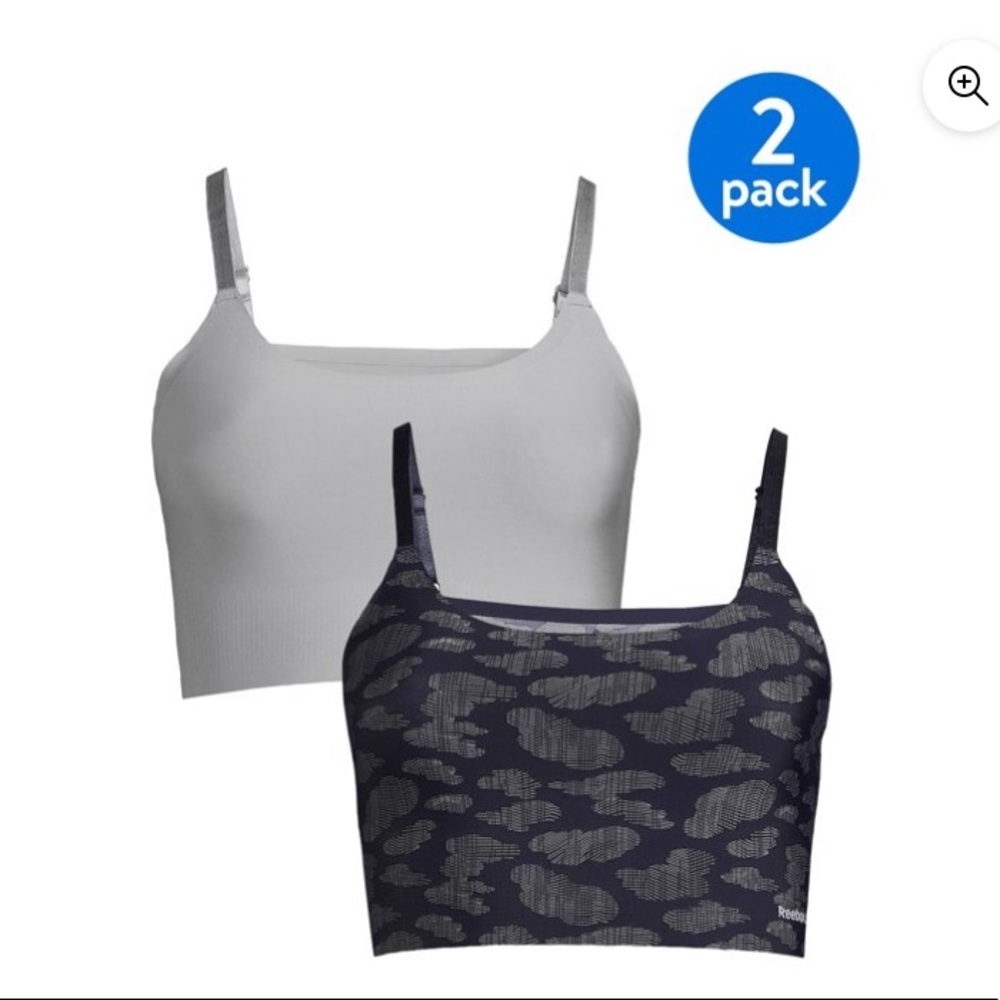 💜Reebok Women’s 2pk Stay-put stretch Bralettes